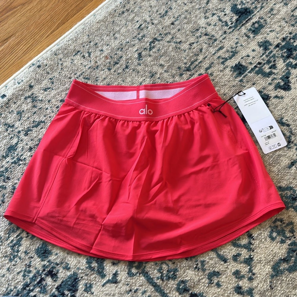 NWT ALO Yoga Match Point Skirt Candy Red XS